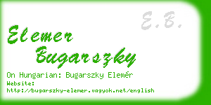 elemer bugarszky business card